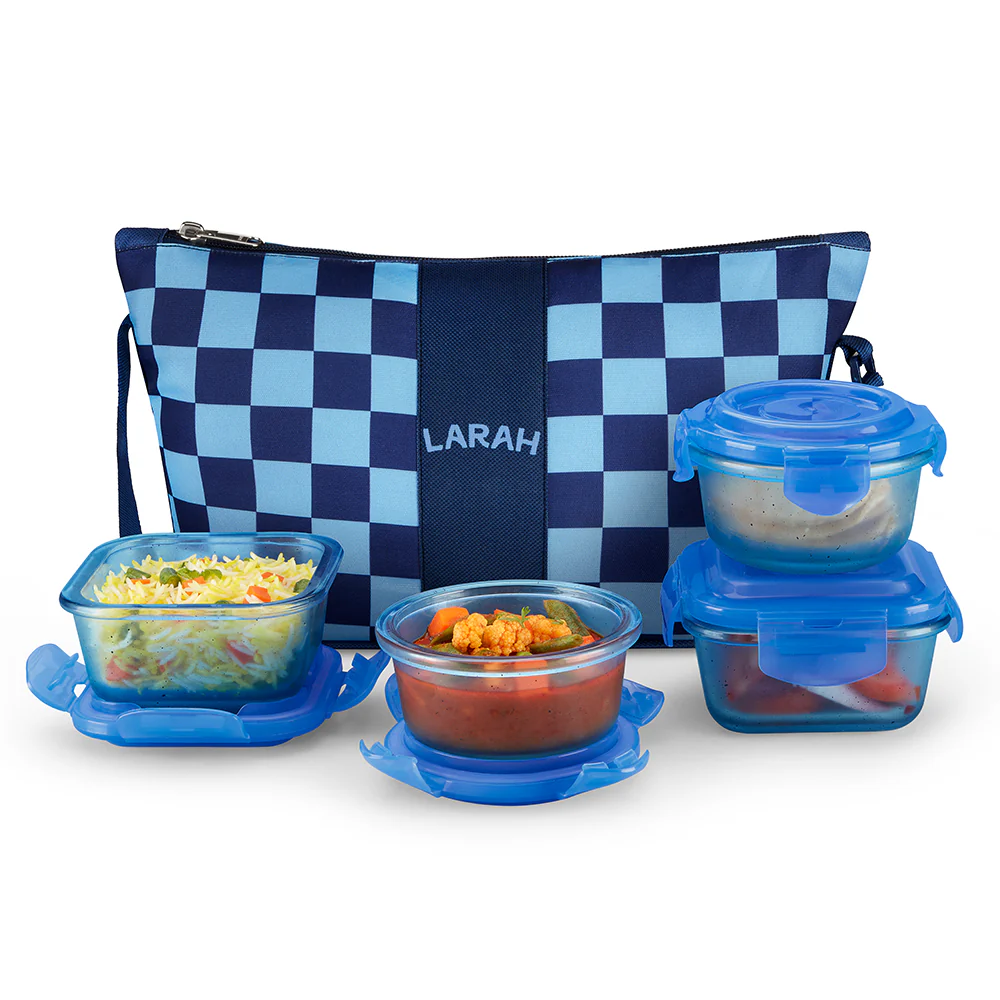Larah Colormate Daisy Universal Lunch Box, Blue - Image 2