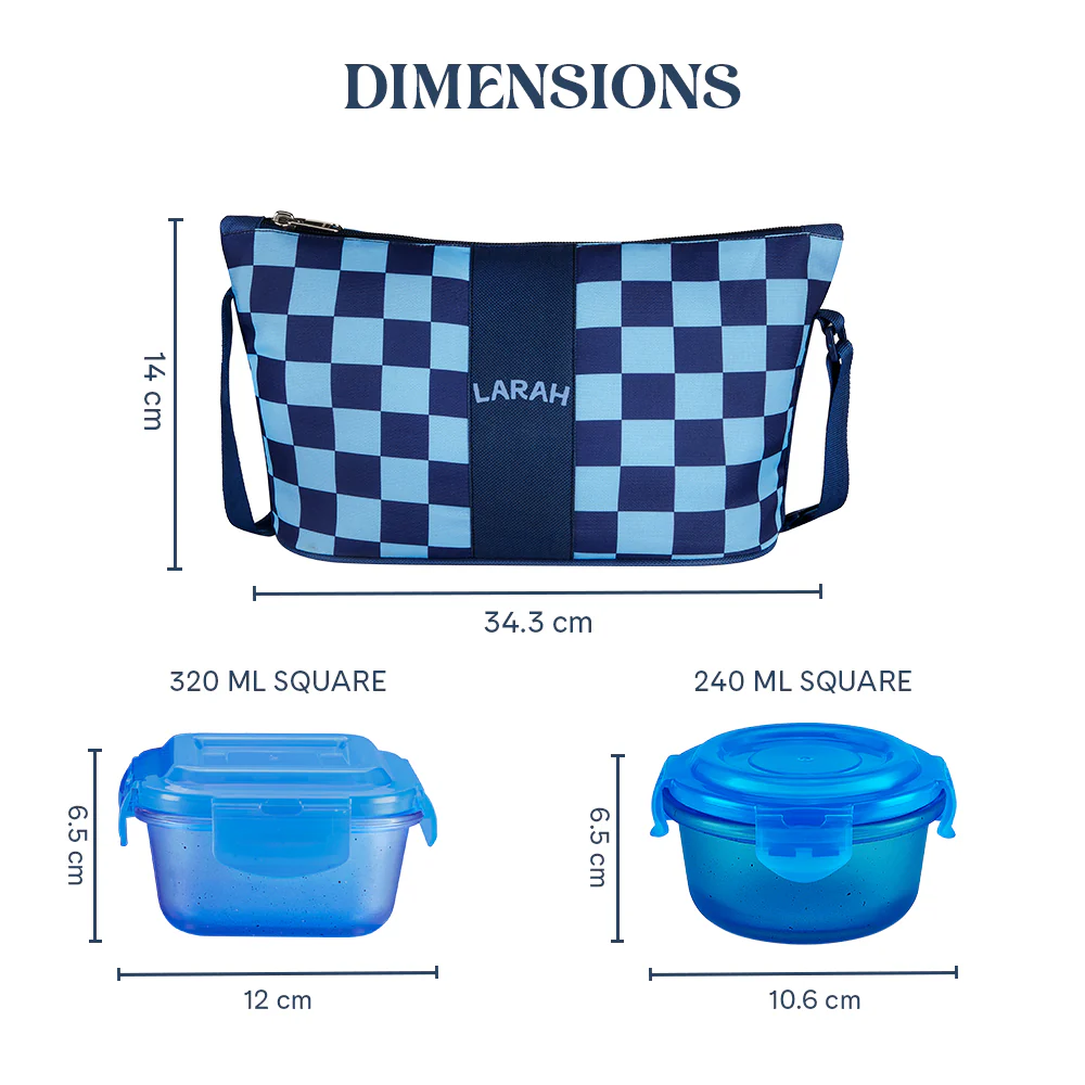 Larah Colormate Daisy Universal Lunch Box, Blue - Image 3