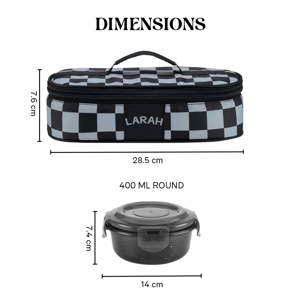 Larah Colormate Round Lunch Box, Black - Image 3