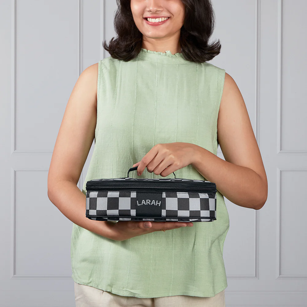 Larah Colormate Round Lunch Box, Black - Image 9