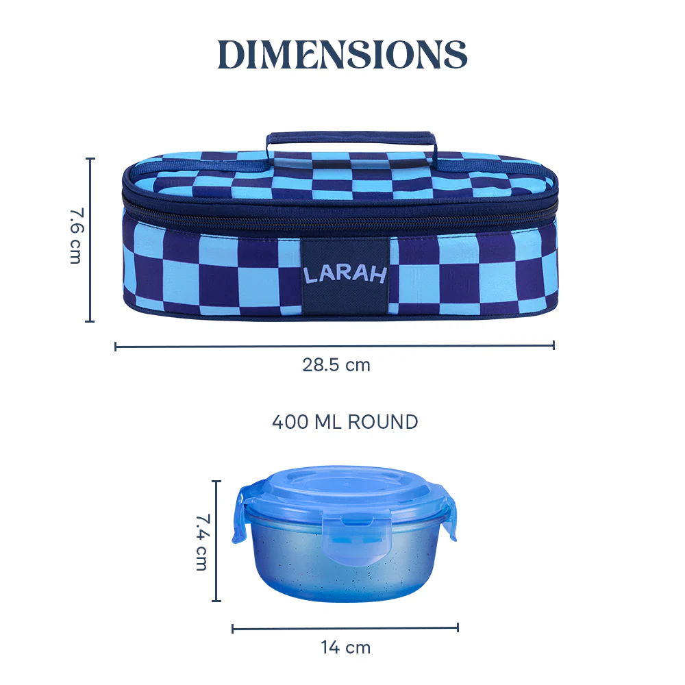 Larah Colormate Round Lunch Box, Blue - Image 3