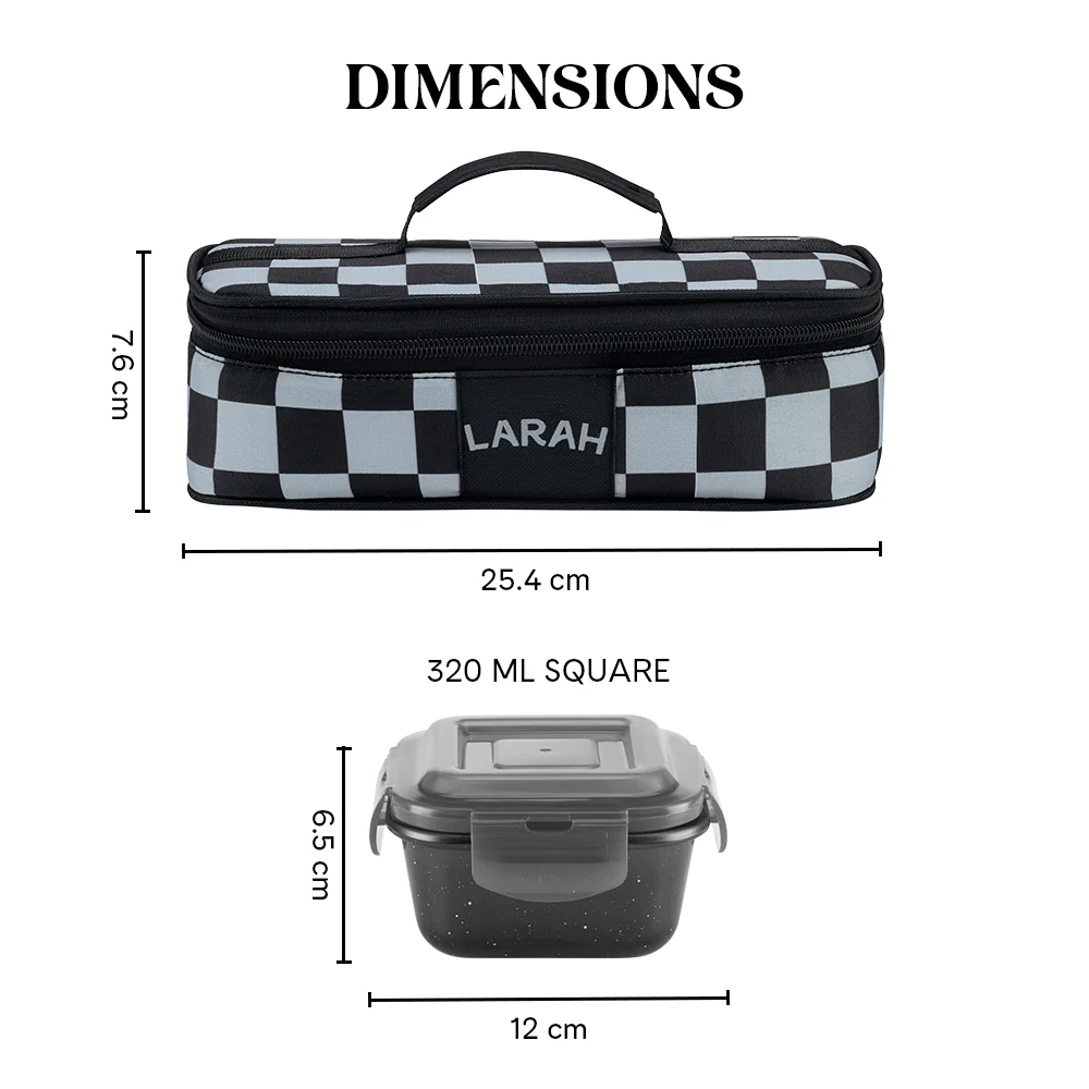 Larah Colormate Square Lunch Box, Black - Image 3