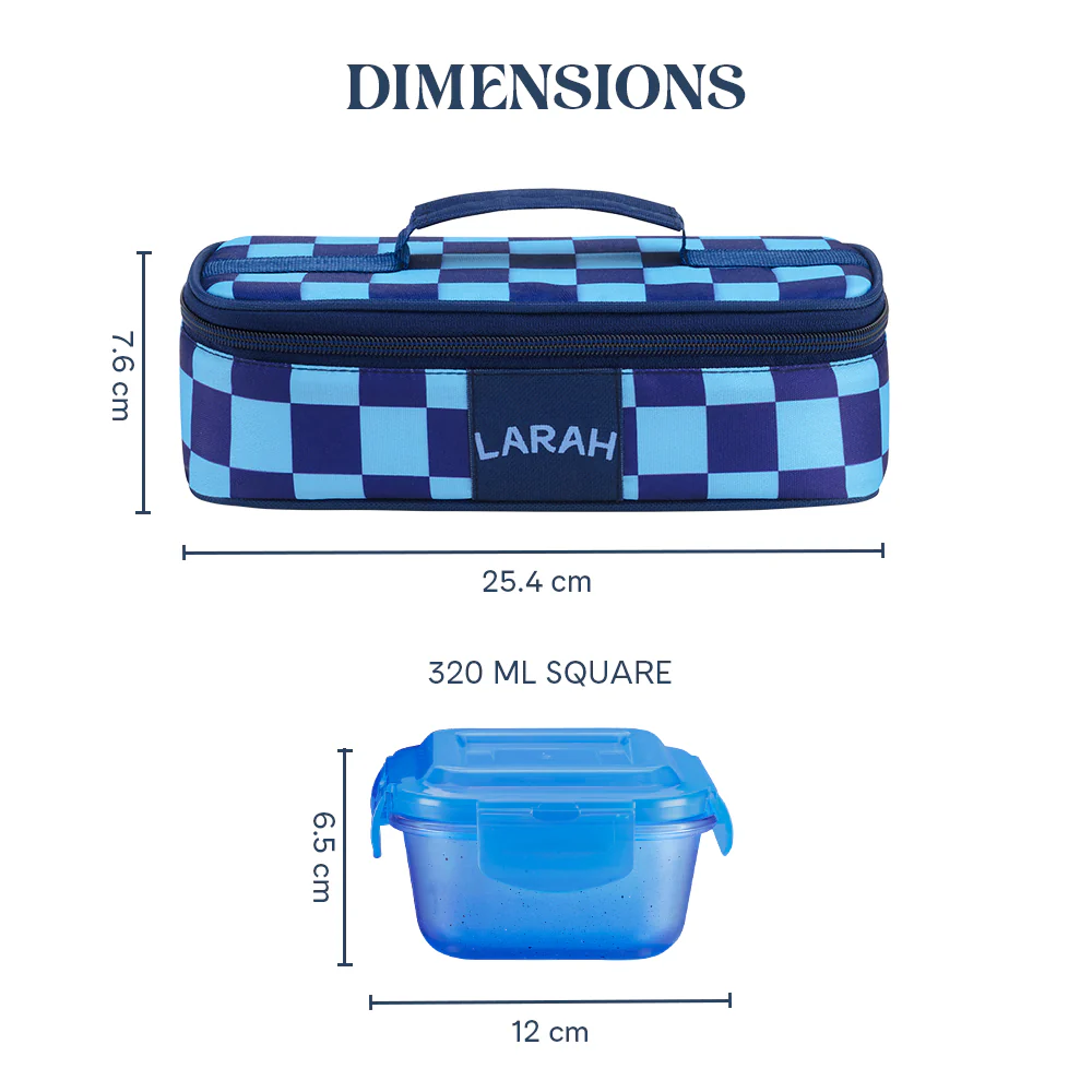Larah Colormate Square Lunch Box, Blue - Image 3