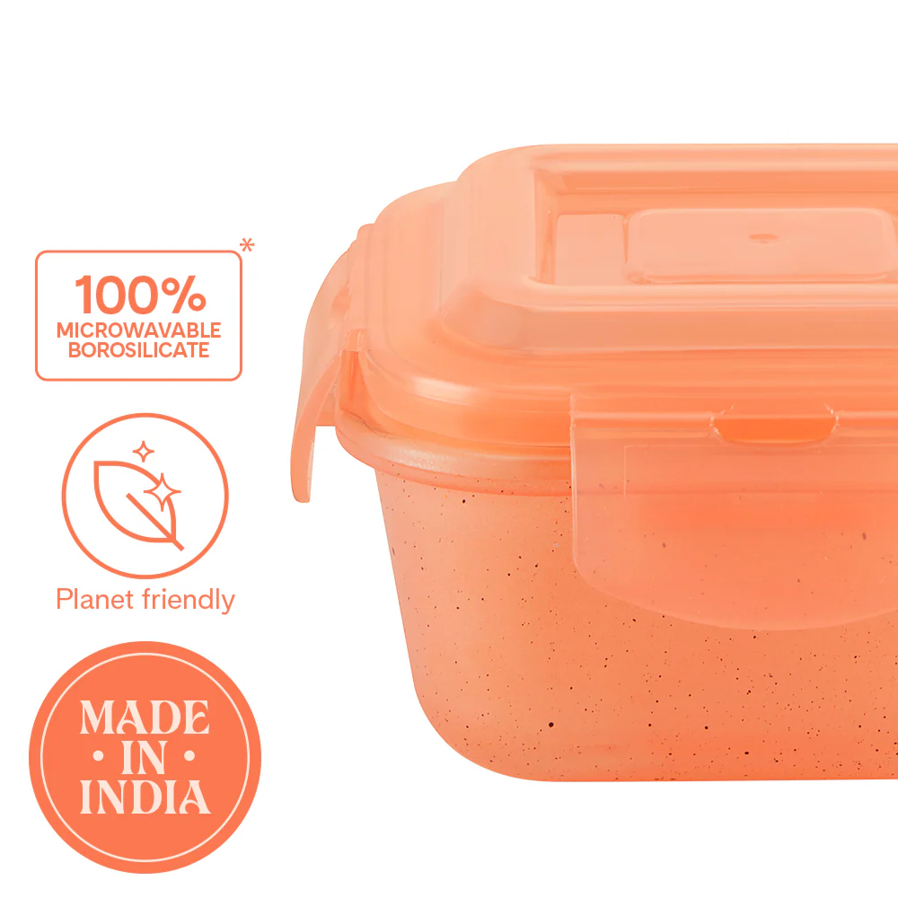 Larah Colormate Square  Lunch Box, Pink - Image 4