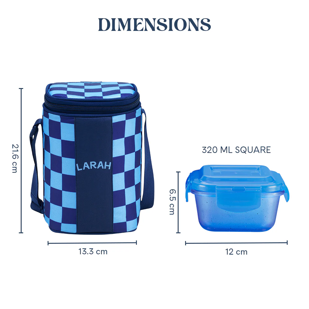 Larah Colormate Square Lunch Box, Blue - Image 3