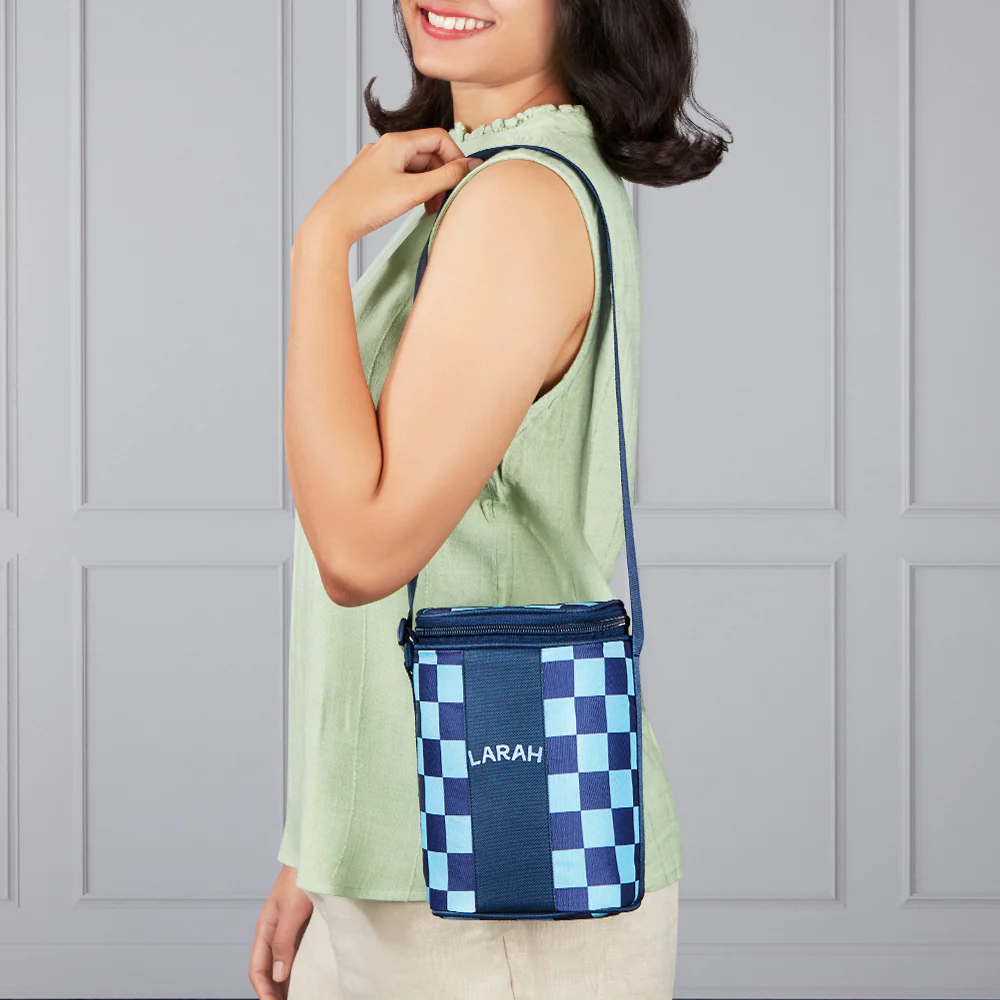 Larah Colormate Square Lunch Box, Blue - Image 9