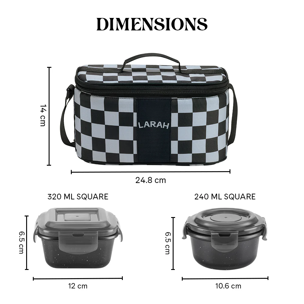 Larah Colormate Universal Lunch Box, Black - Image 3