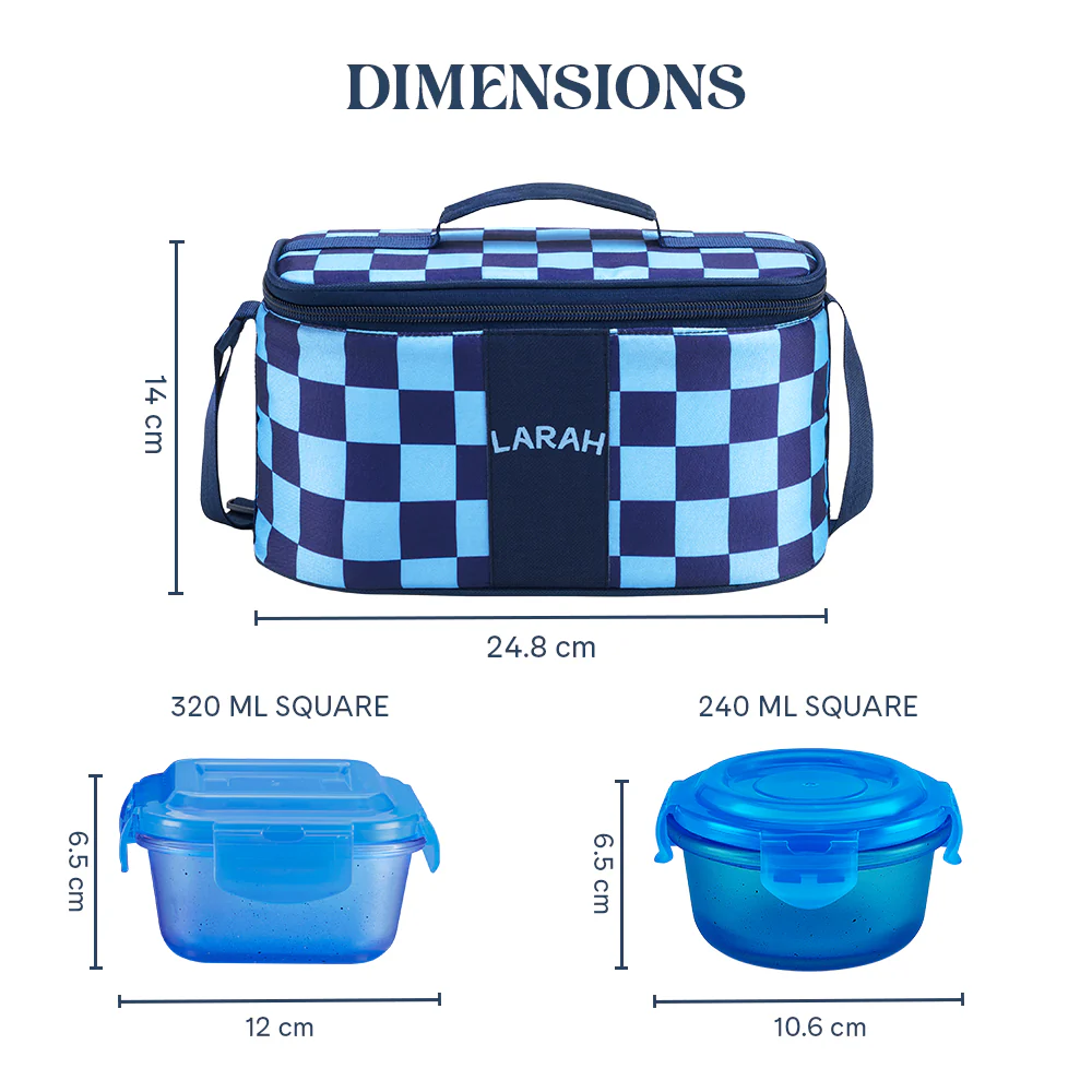 Larah Colormate Universal Lunch Box, Blue - Image 3