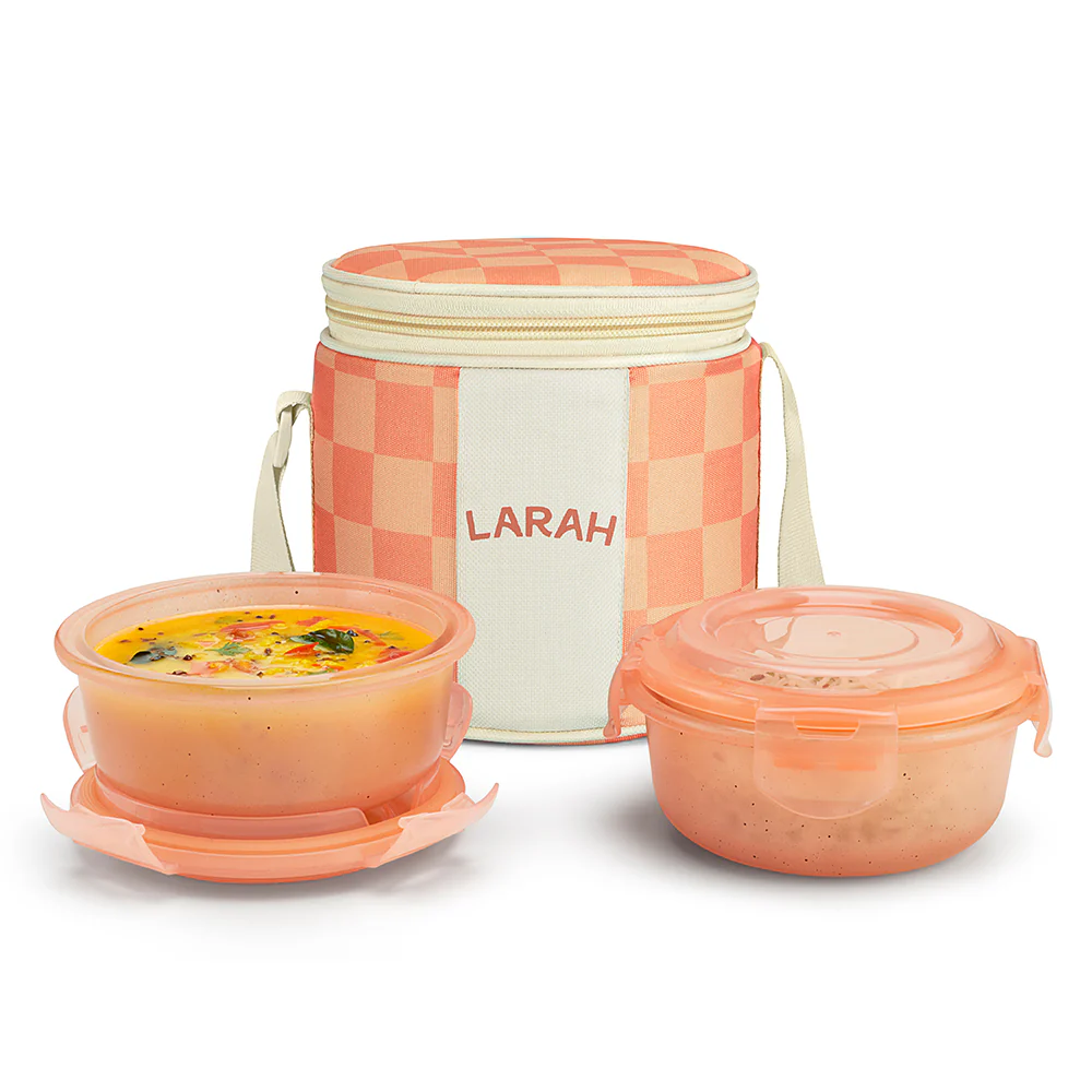 Larah Colormate Round Lunch Box, Pink - Image 2