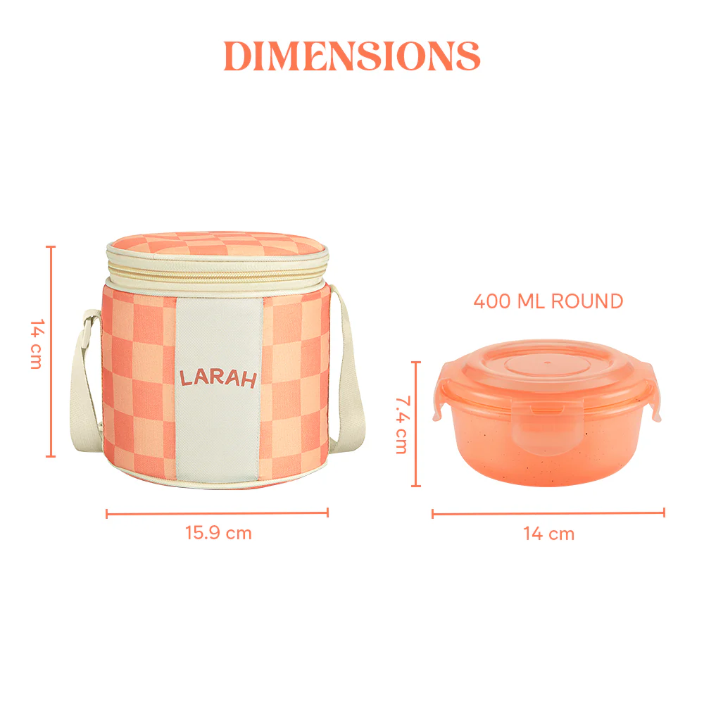Larah Colormate Round Lunch Box, Pink - Image 3