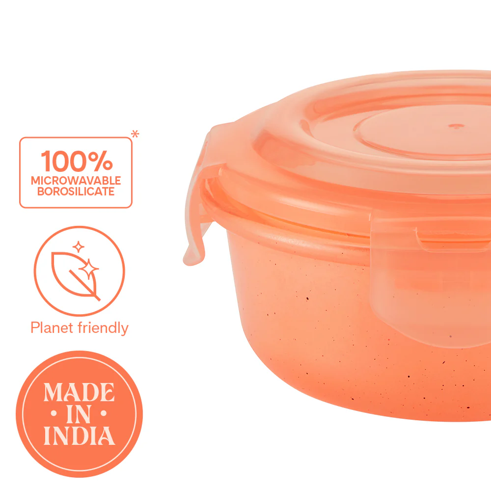 Larah Colormate Round Lunch Box, Pink - Image 4