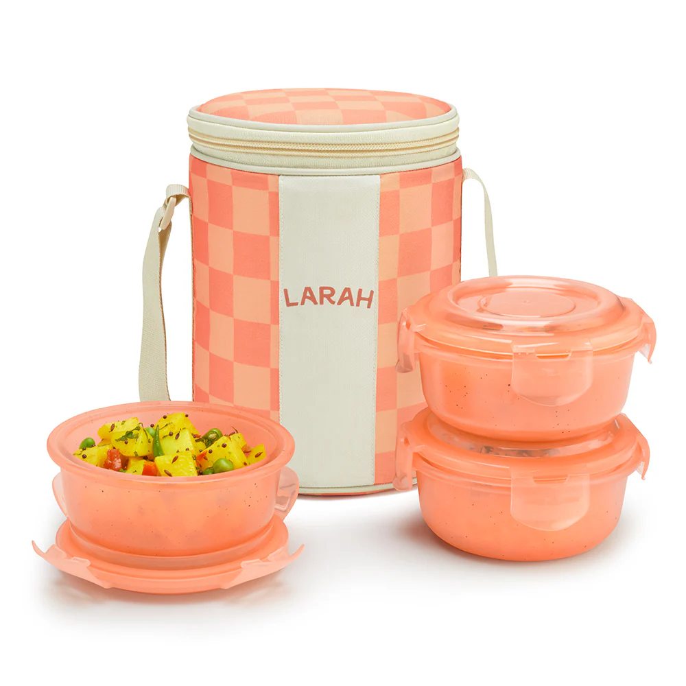 Larah Colormate Round Lunch Box, Pink - Image 2