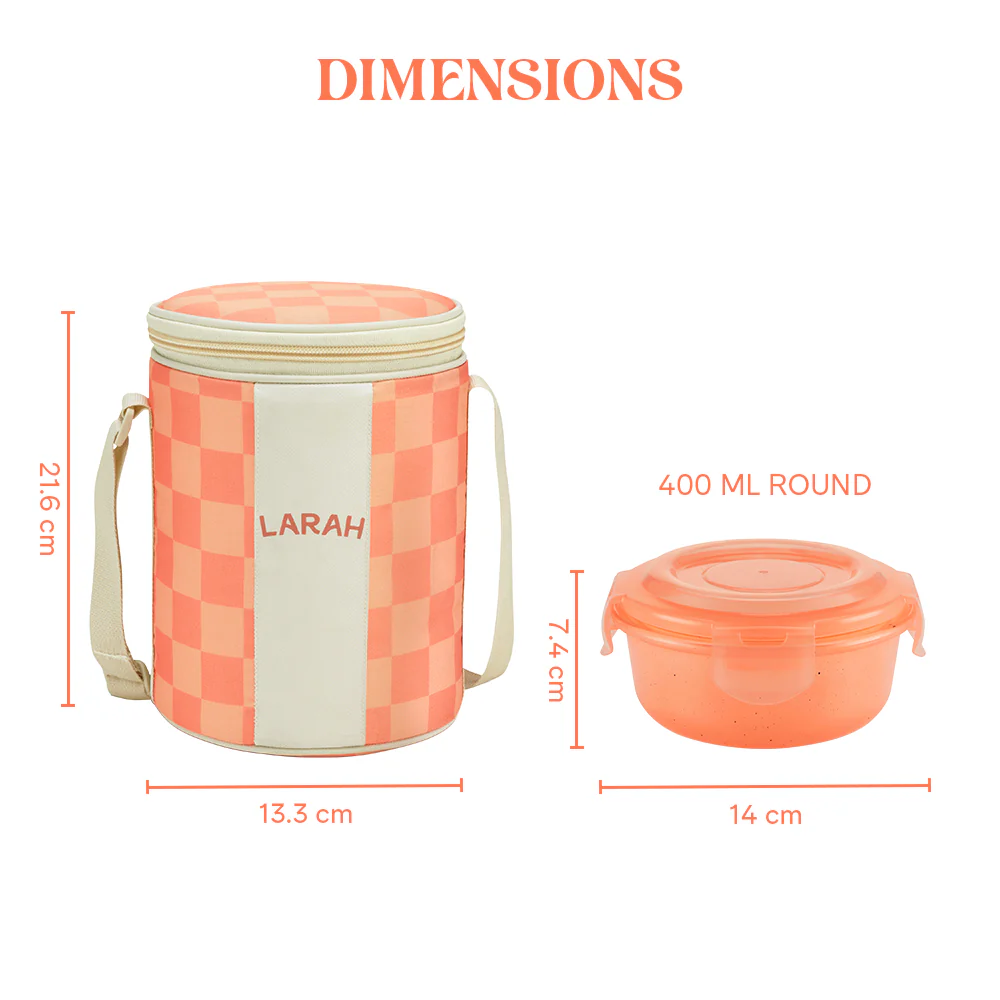 Larah Colormate Round Lunch Box, Pink - Image 3