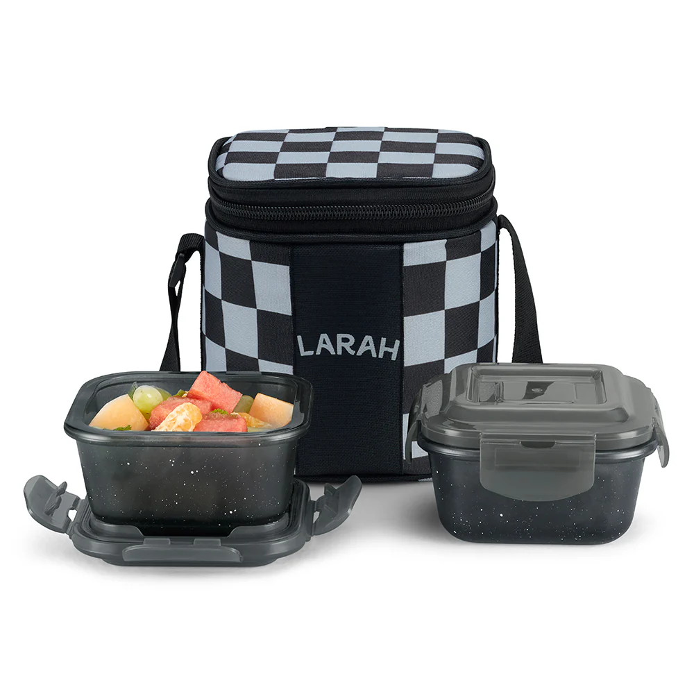 Larah Colormate Square Lunch Box, Black - Image 2