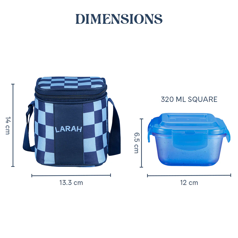 Larah Colormate Square Lunch Box, Blue - Image 3