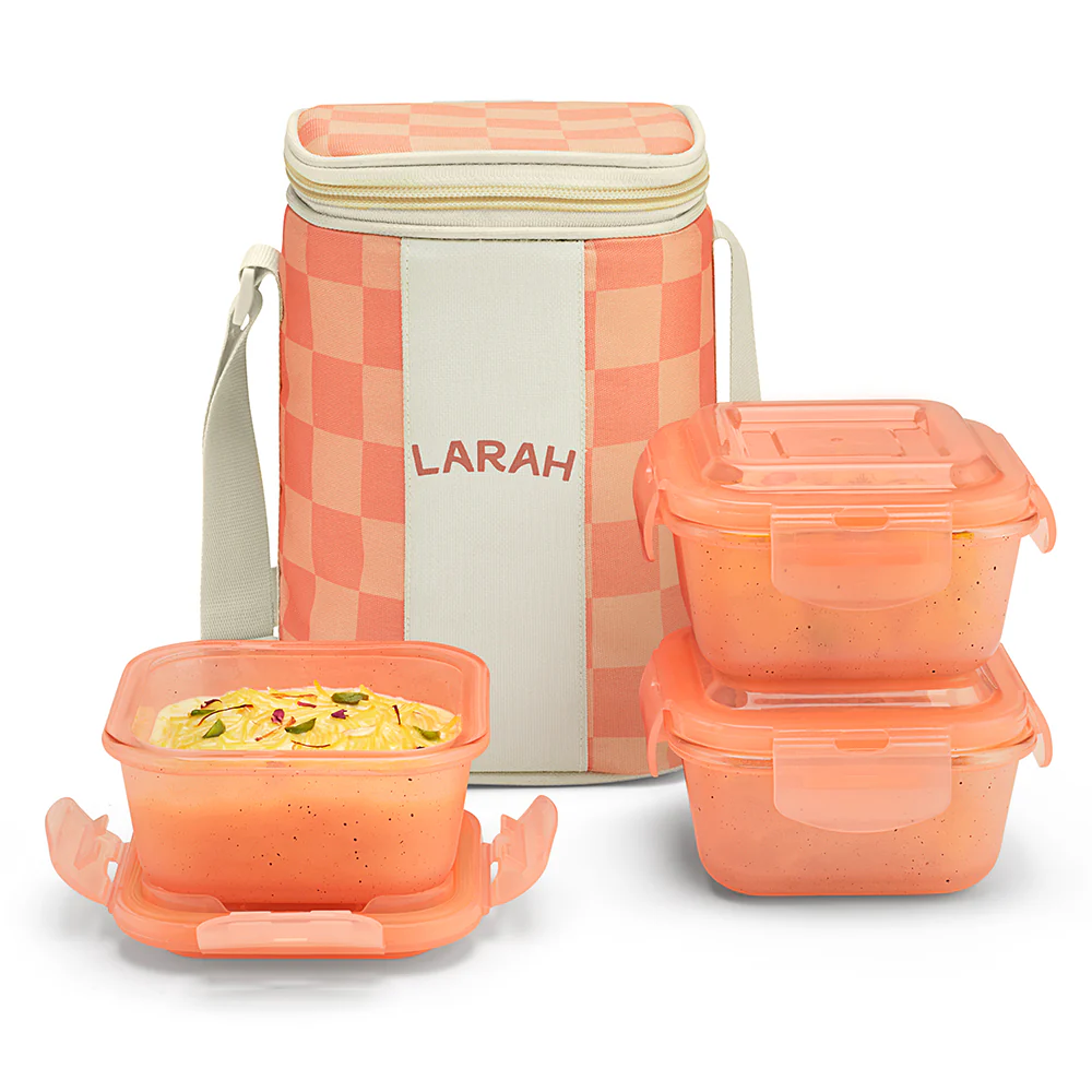 Larah Colormate Square  Lunch Box, Pink - Image 2