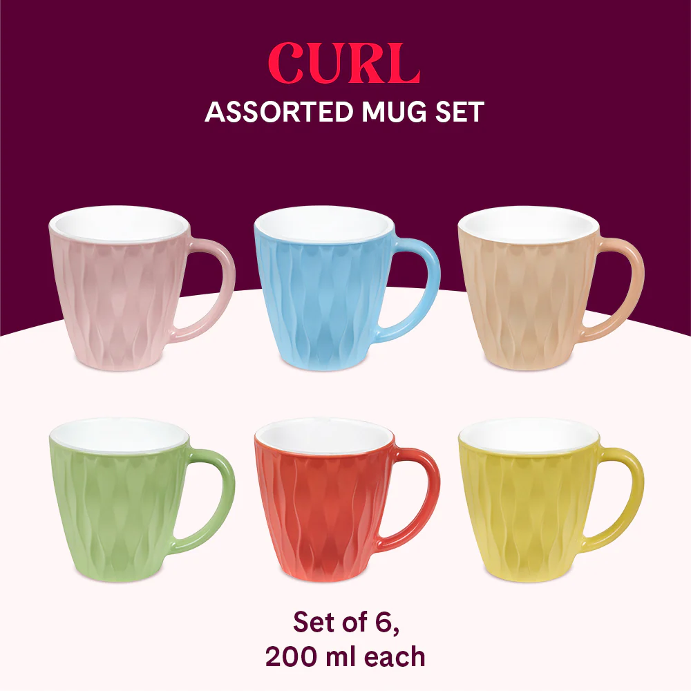Larah Curl Cup Set, Assorted Colours - Image 6