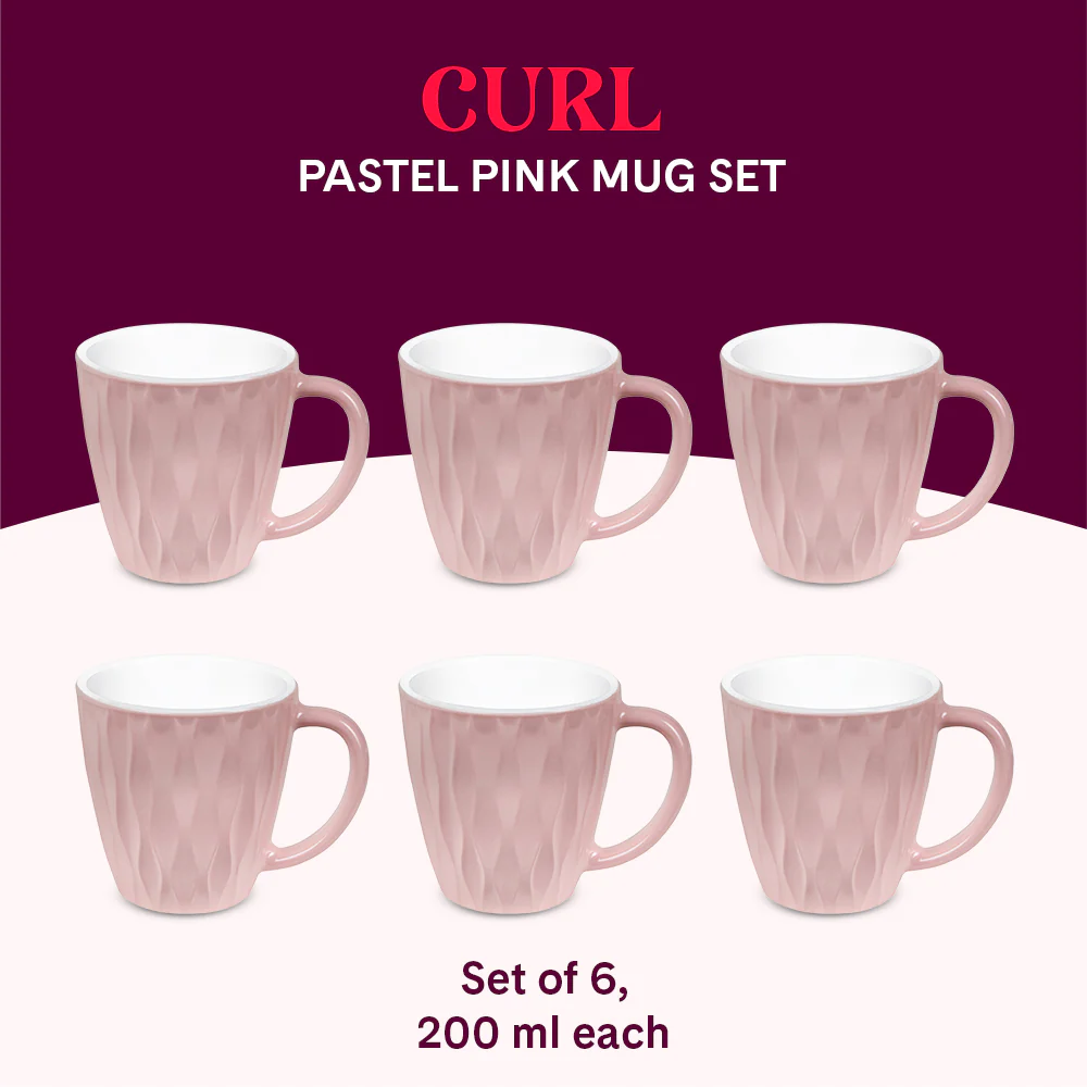 Larah Curl Cup Set, Pastel Pink - Image 7
