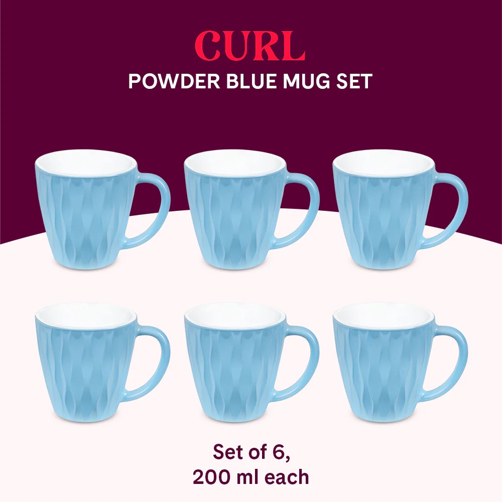 Larah Curl Cup Set, Powder Blue - Image 7