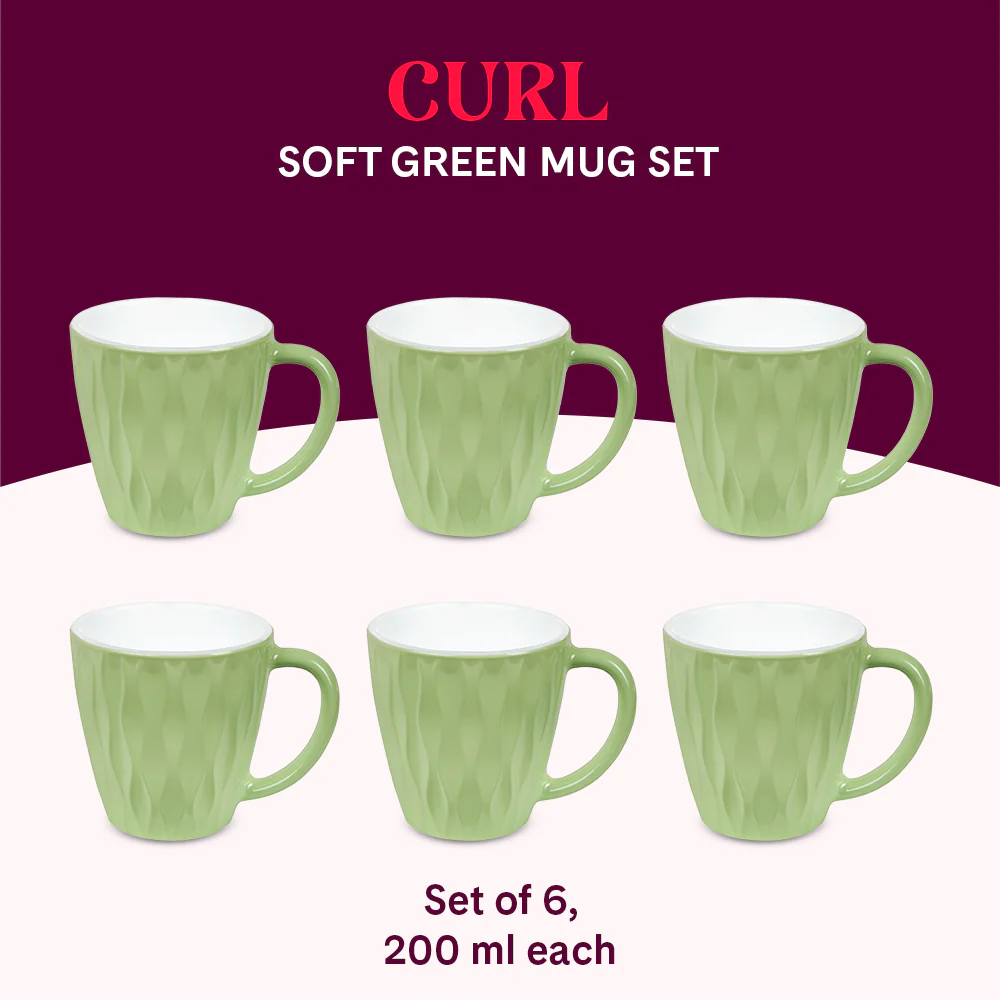 Larah Curl Cup Set, Soft Green - Image 7