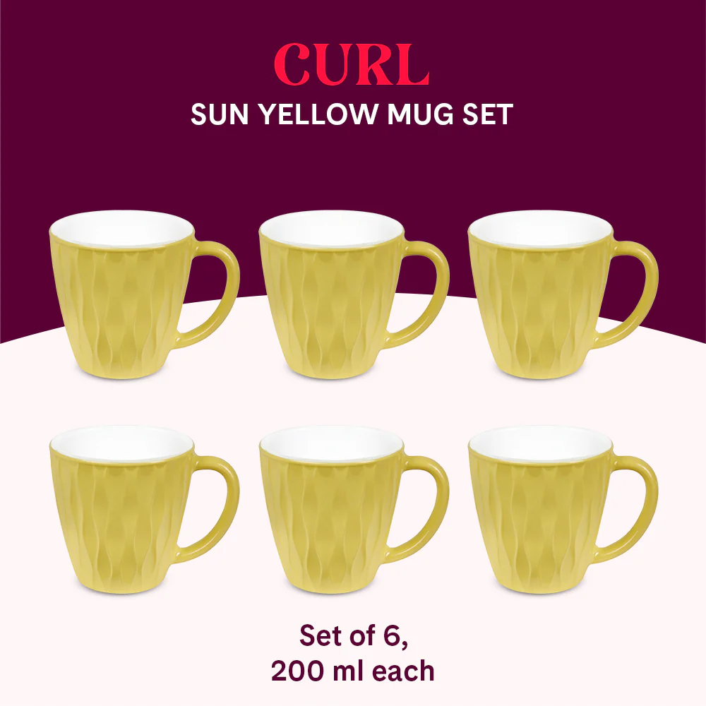 Larah Curl Cup Set, Sun Yellow - Image 7