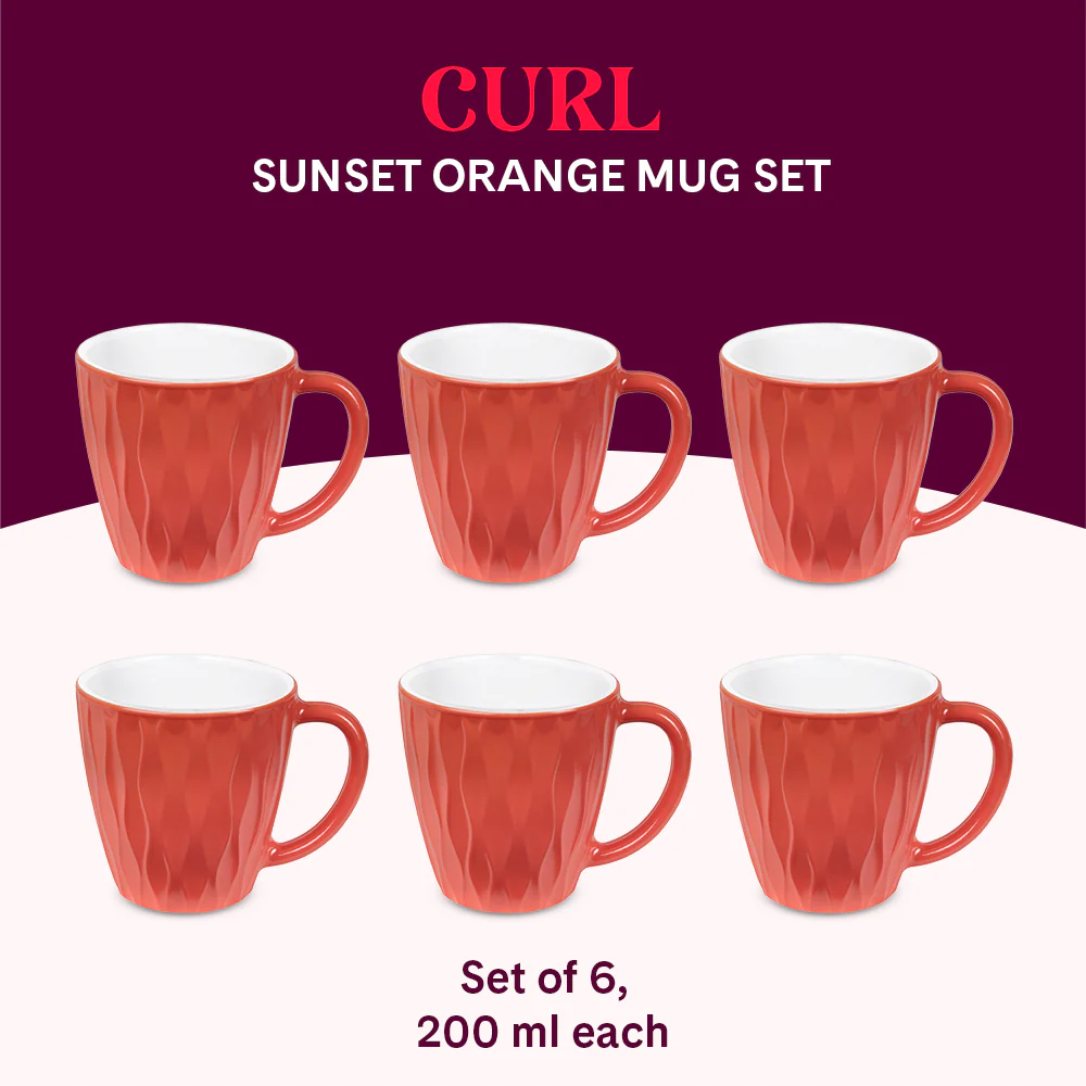 Larah Curl Cup Set, Sunset Orange - Image 7
