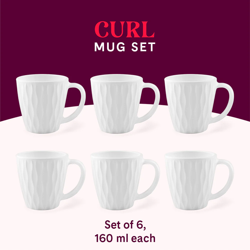 Larah Curl Cup Set, White - Image 9