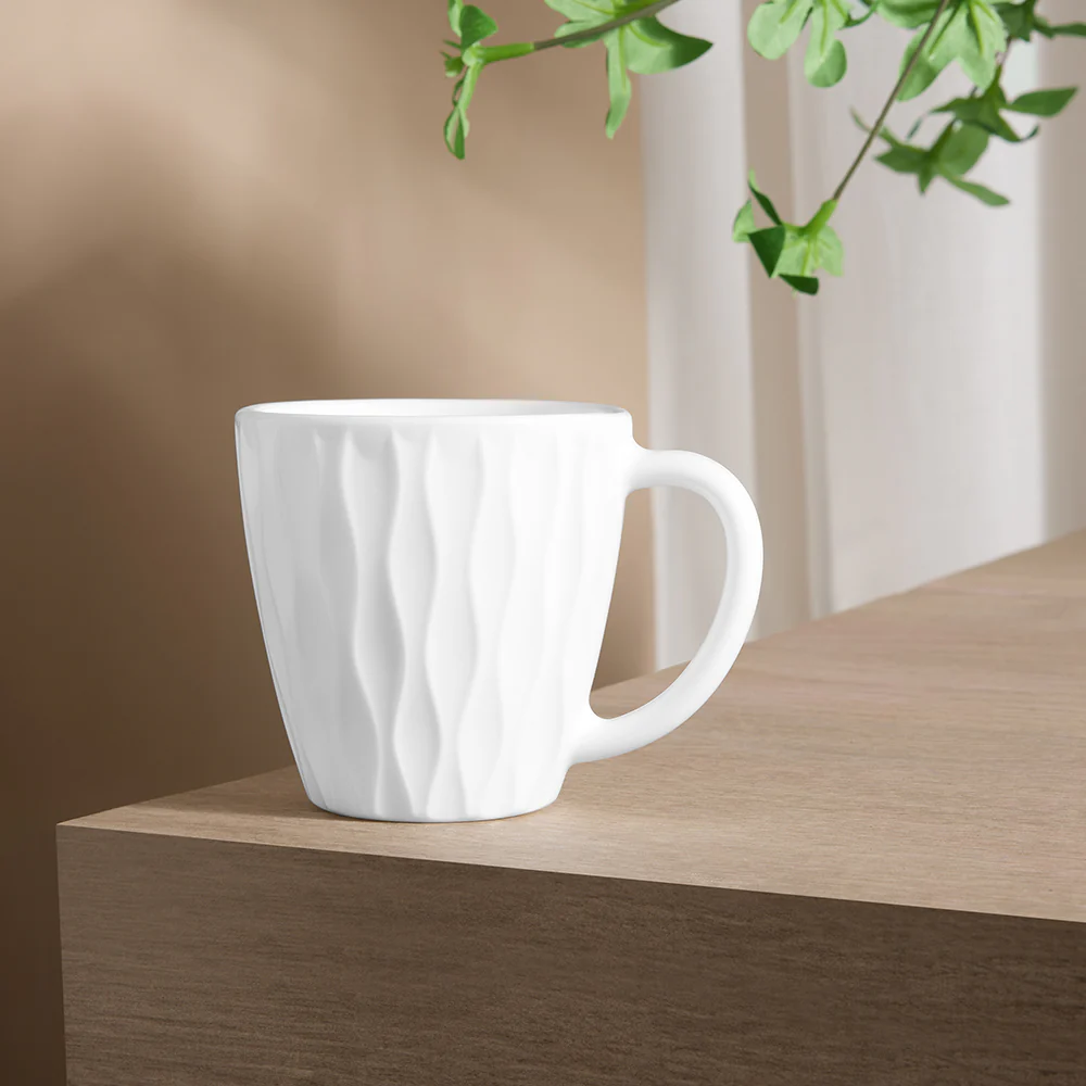 Larah Curl Cup Set, White, 200ml x 6 - Image 2