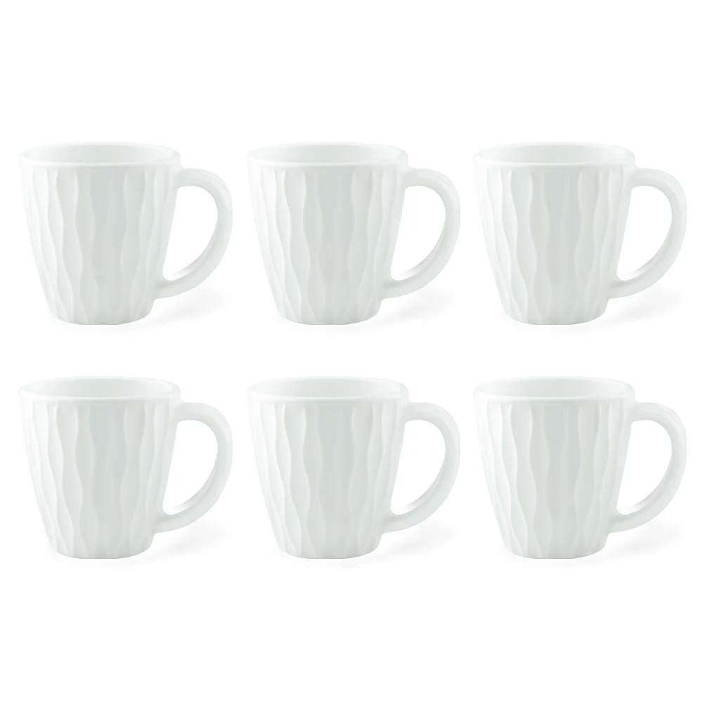 Larah Curl Cup Set, White, 200ml x 6 - Image 3