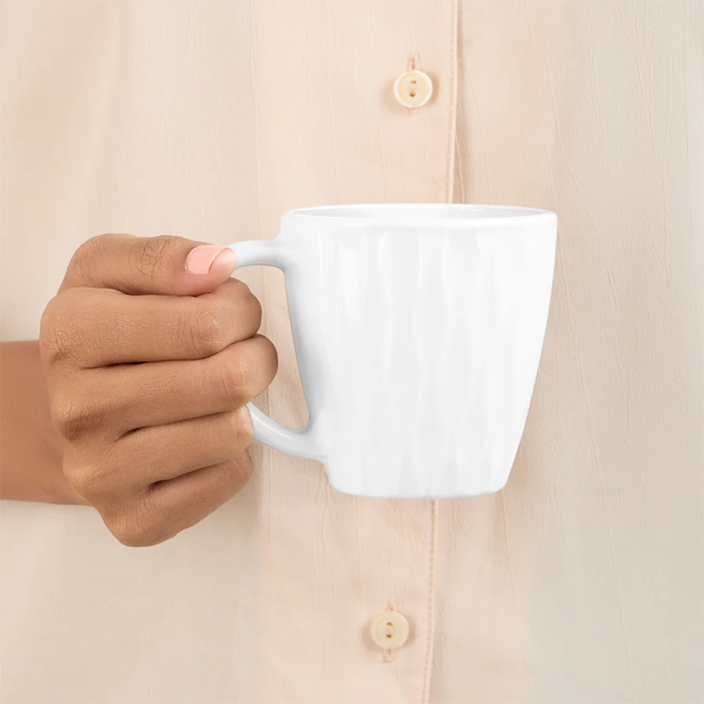 Larah Curl Cup Set, White, 200ml x 6 - Image 5