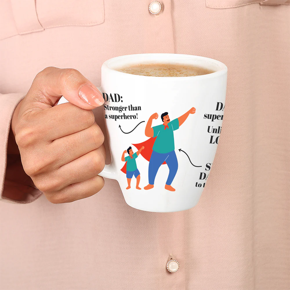 Larah Father's Day Opalware Mug, Superhero - Image 4