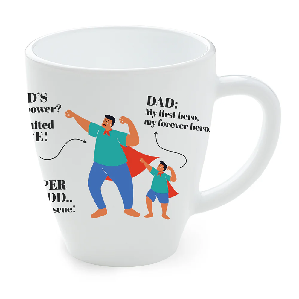 Larah Father's Day Opalware Mug, Superhero - Image 7