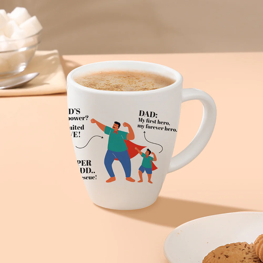 Larah Father's Day Opalware Mug, Superhero - Image 8