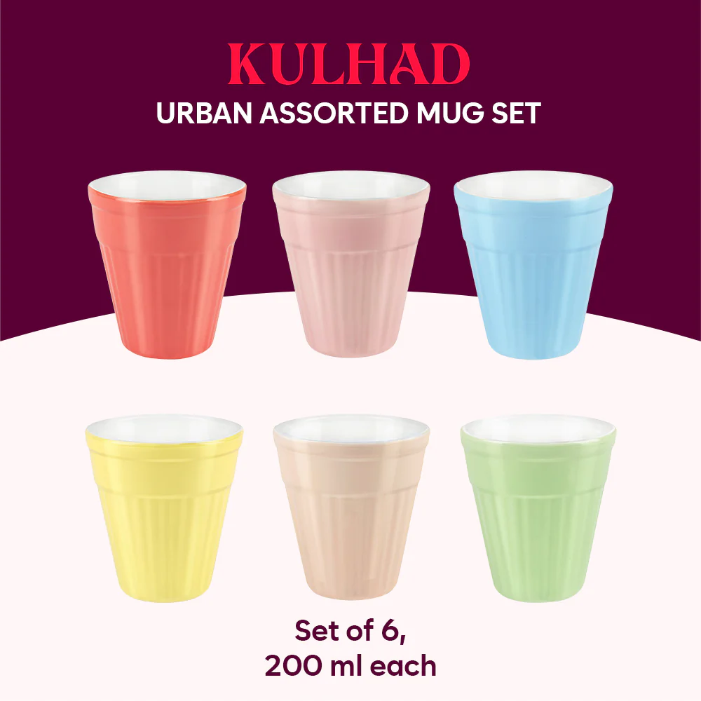 Larah Kulhad Set of 6, Urban Assorted, 200ml - Image 6