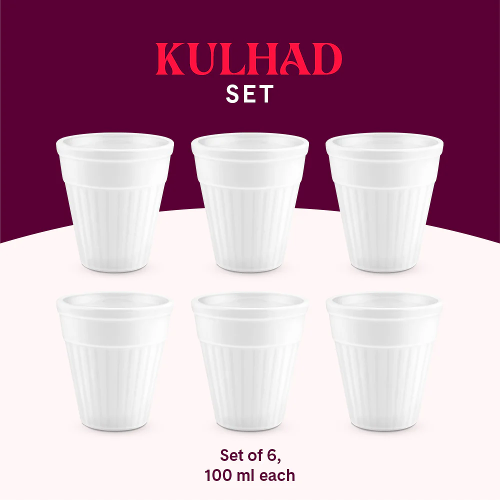 Larah Kulhad Set, White - Image 9