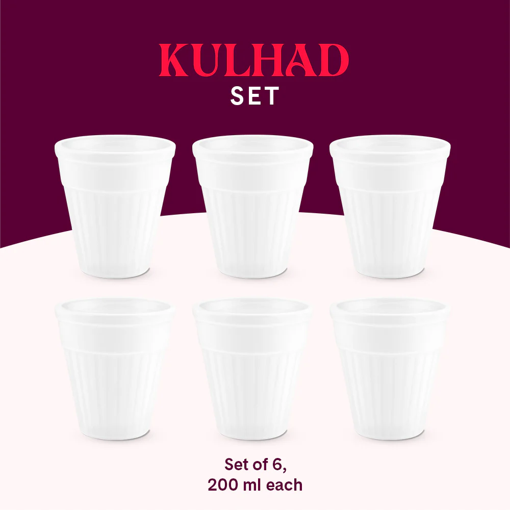 Larah Kulhad Set, White - Image 10