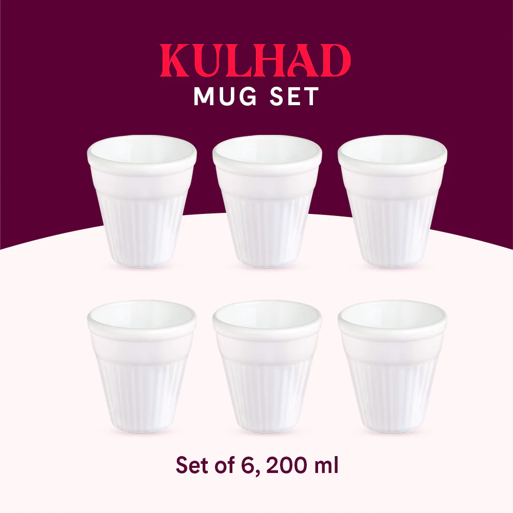 Larah Kulhad Set, White - Image 7