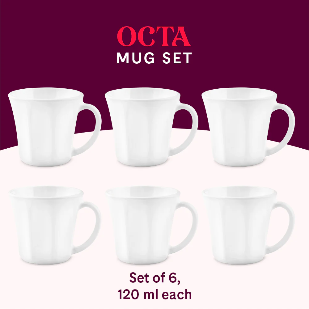Larah Octa Mug Set, White - Image 9