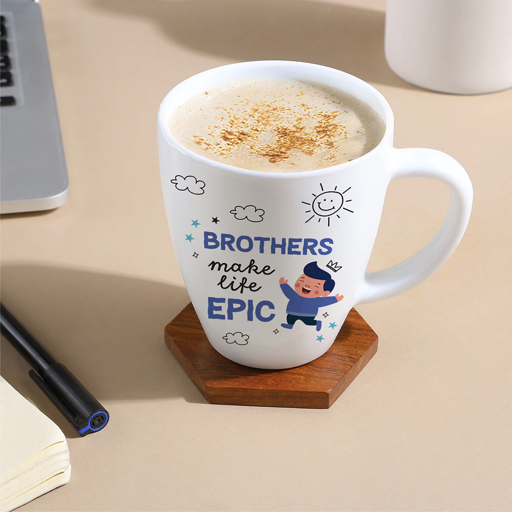 Larah Rakhi Opalware Mug, Brothers Make Life Epic - Image 5