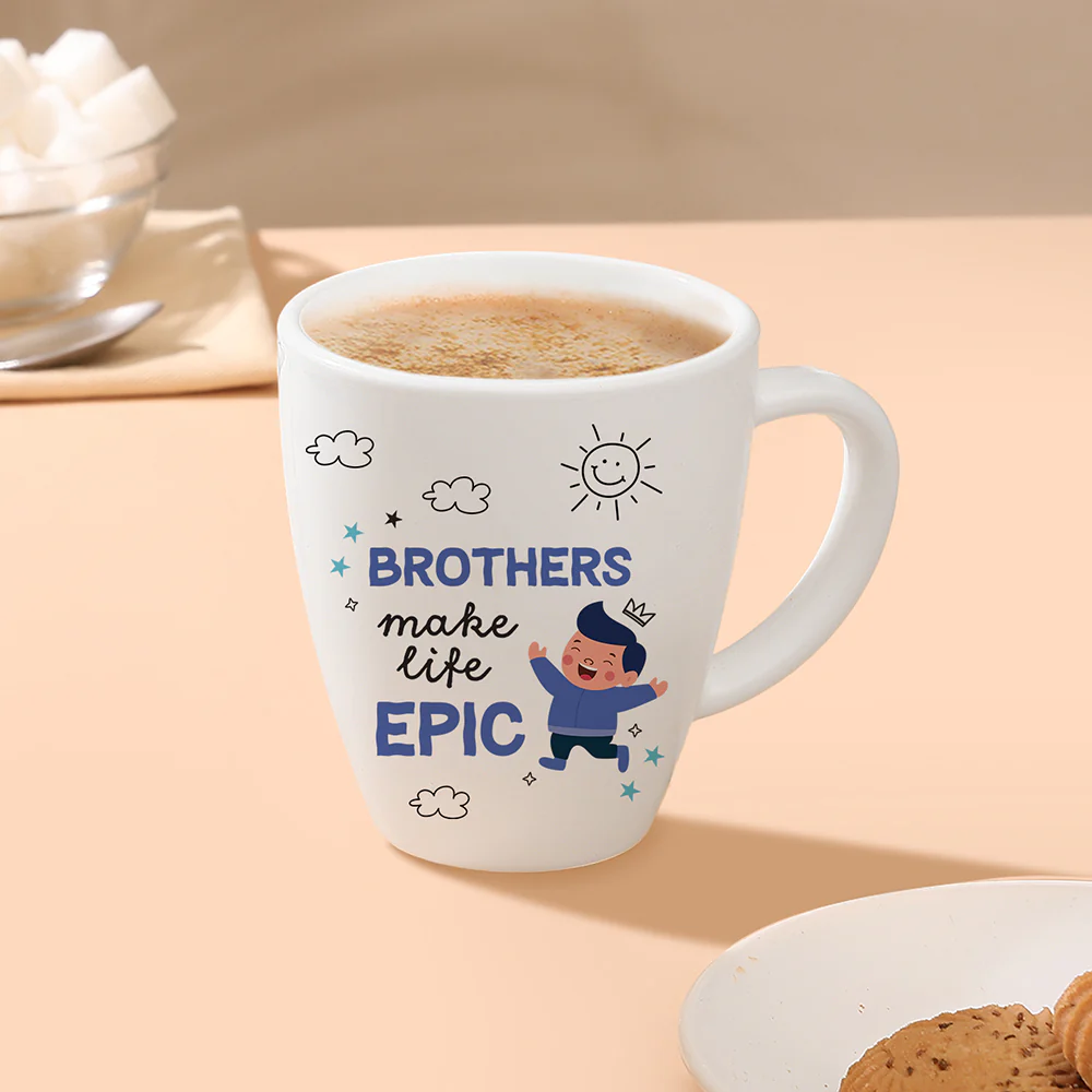 Larah Rakhi Opalware Mug, Brothers Make Life Epic - Image 7