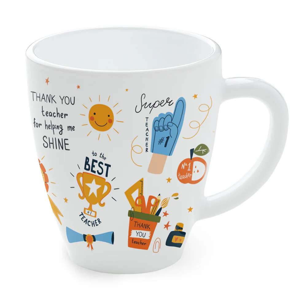Larah Teachers Day Opalware Mug, Thank You Teacher For Helping Me Shine, 390ml - Image 2