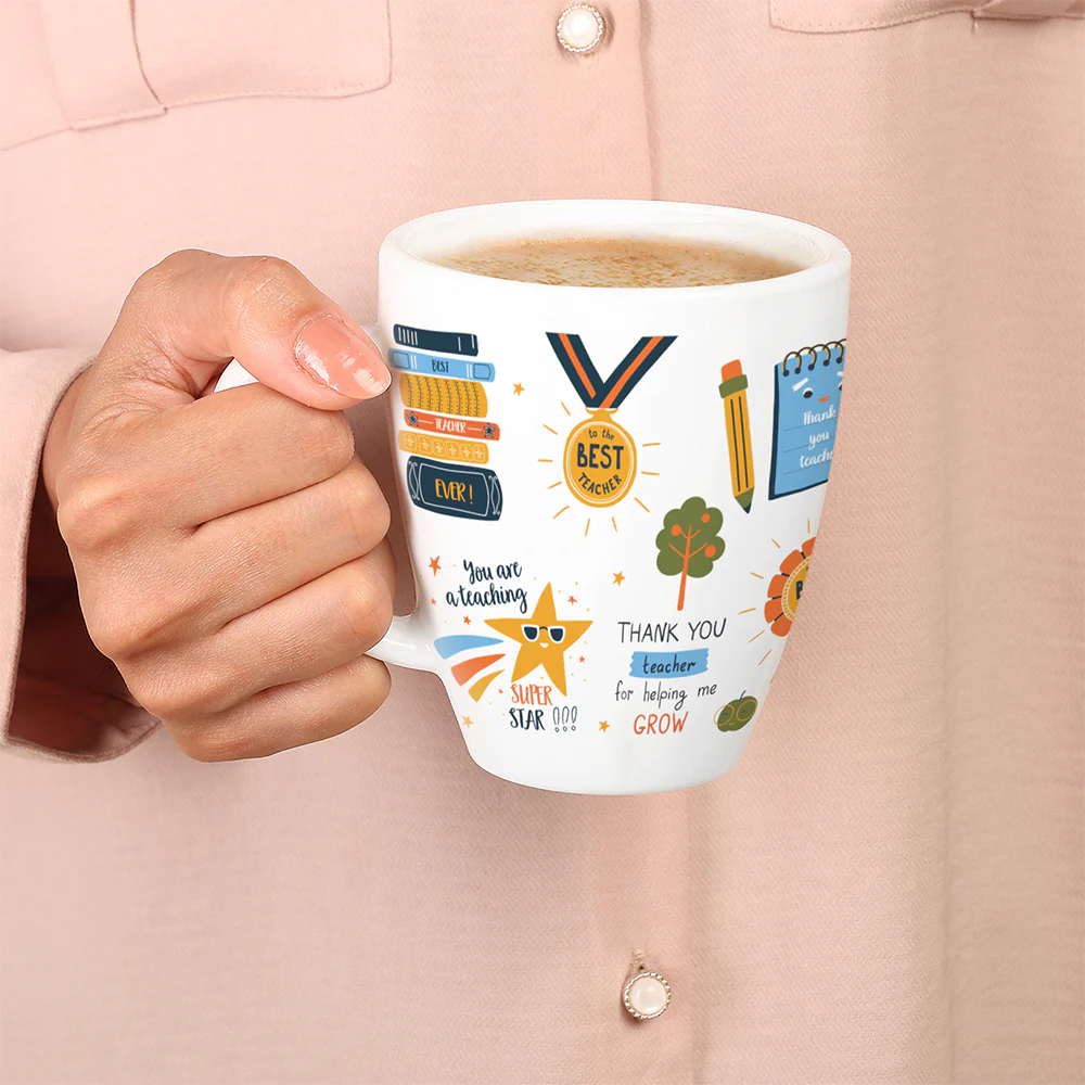 Larah Teachers Day Opalware Mug, Thank You Teacher For Helping Me Shine, 390ml - Image 3