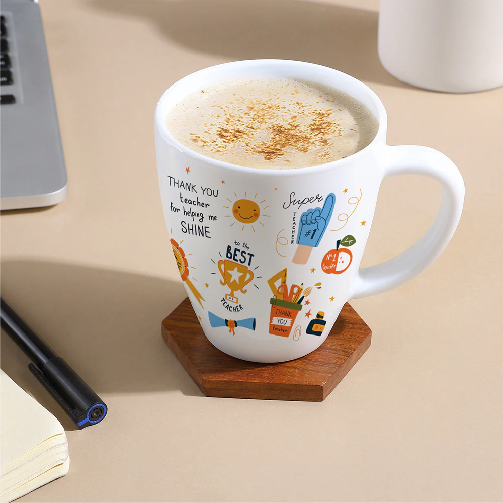Larah Teachers Day Opalware Mug, Thank You Teacher For Helping Me Shine, 390ml - Image 5