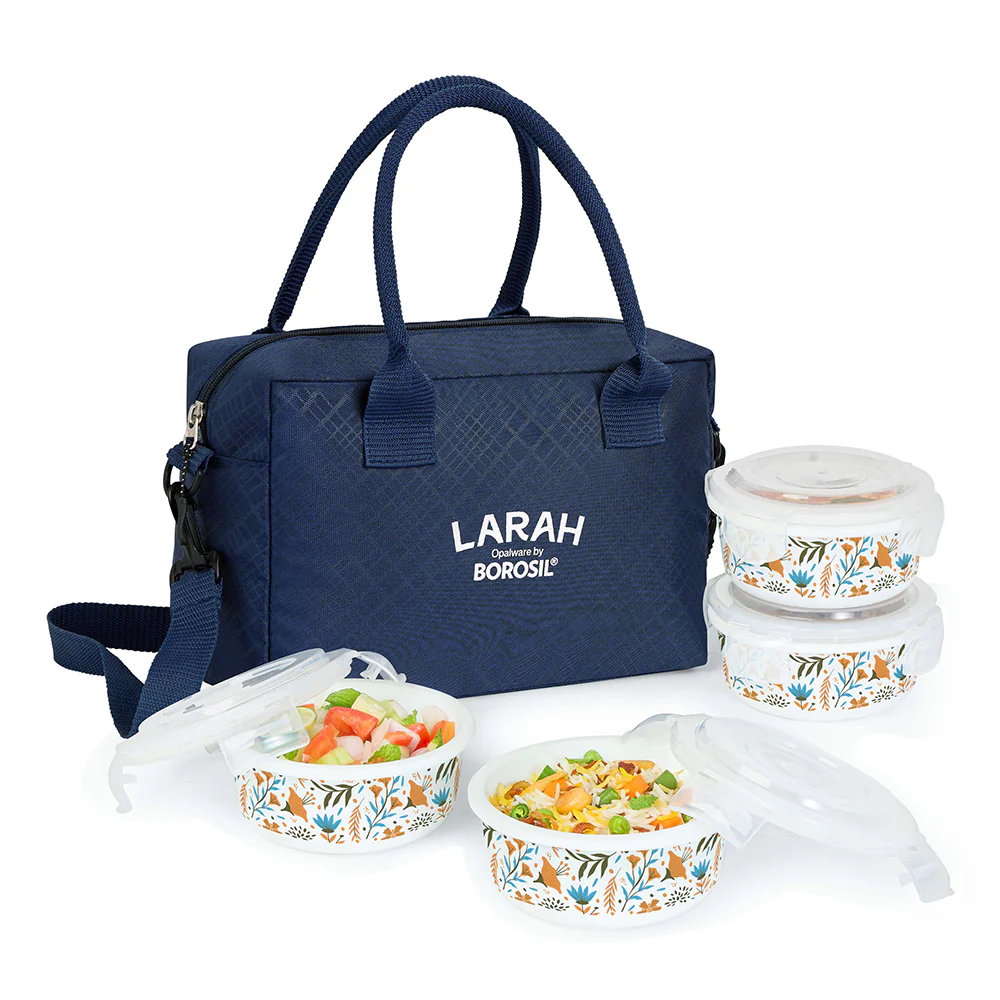 Larah Ziva Sky Round Lunchbox, Blue - Image 2