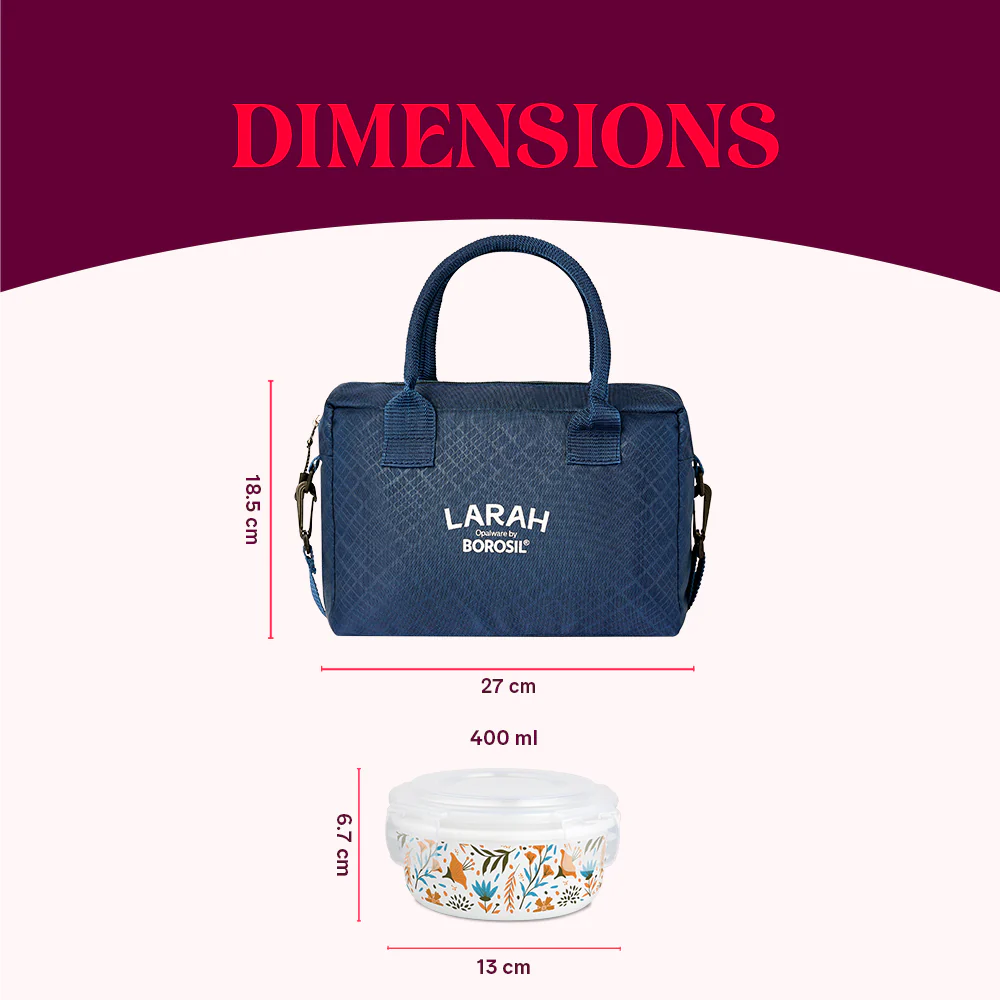 Larah Ziva Sky Round Lunchbox, Blue - Image 3