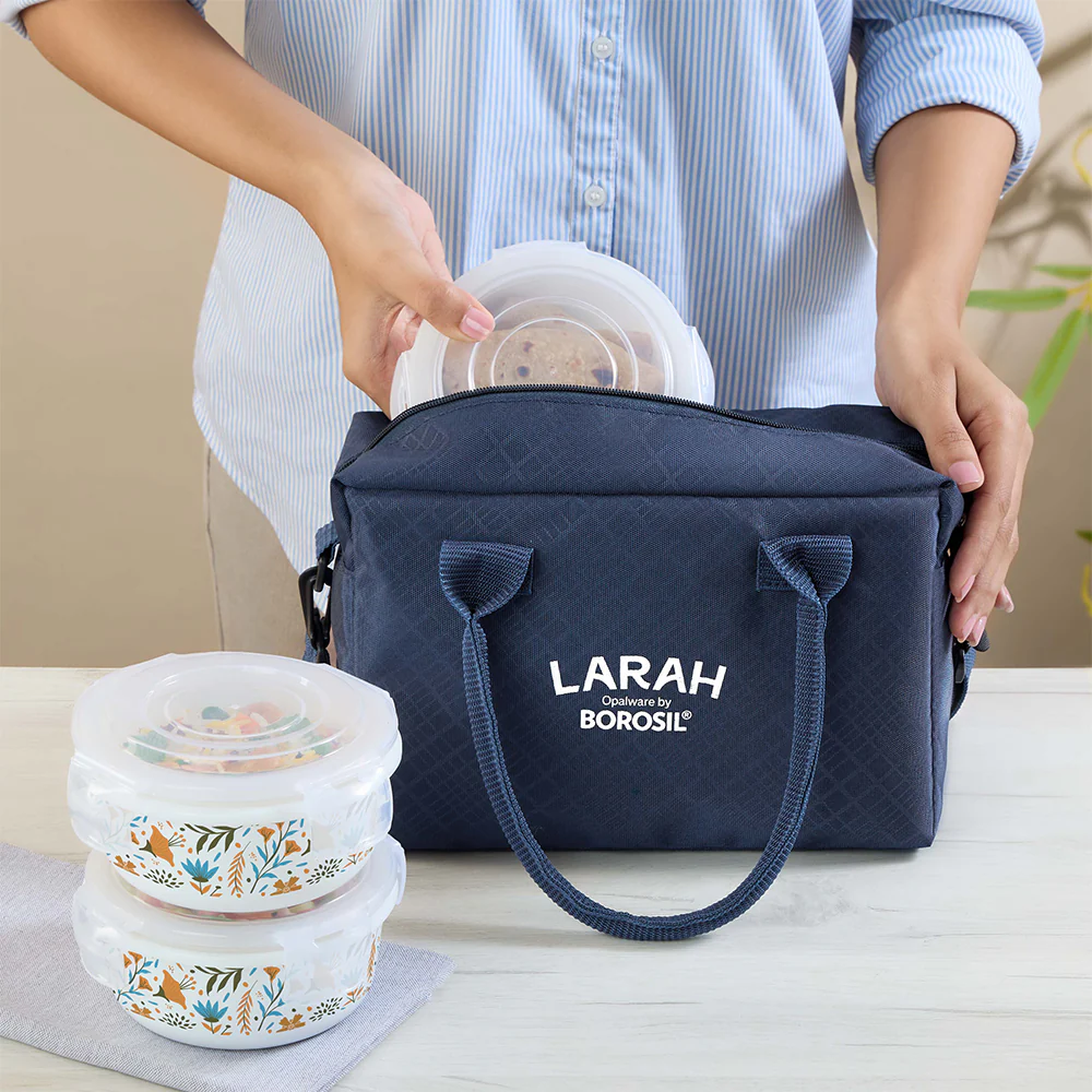 Larah Ziva Sky Round Lunchbox, Blue - Image 4