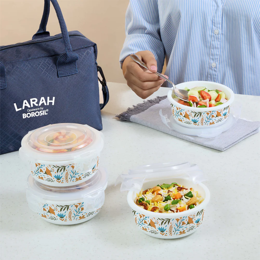 Larah Ziva Sky Round Lunchbox, Blue - Image 6