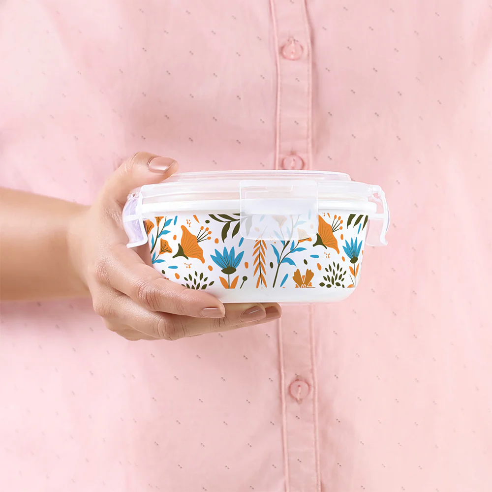 Larah Ziva Sky Round Lunchbox, Blue - Image 9