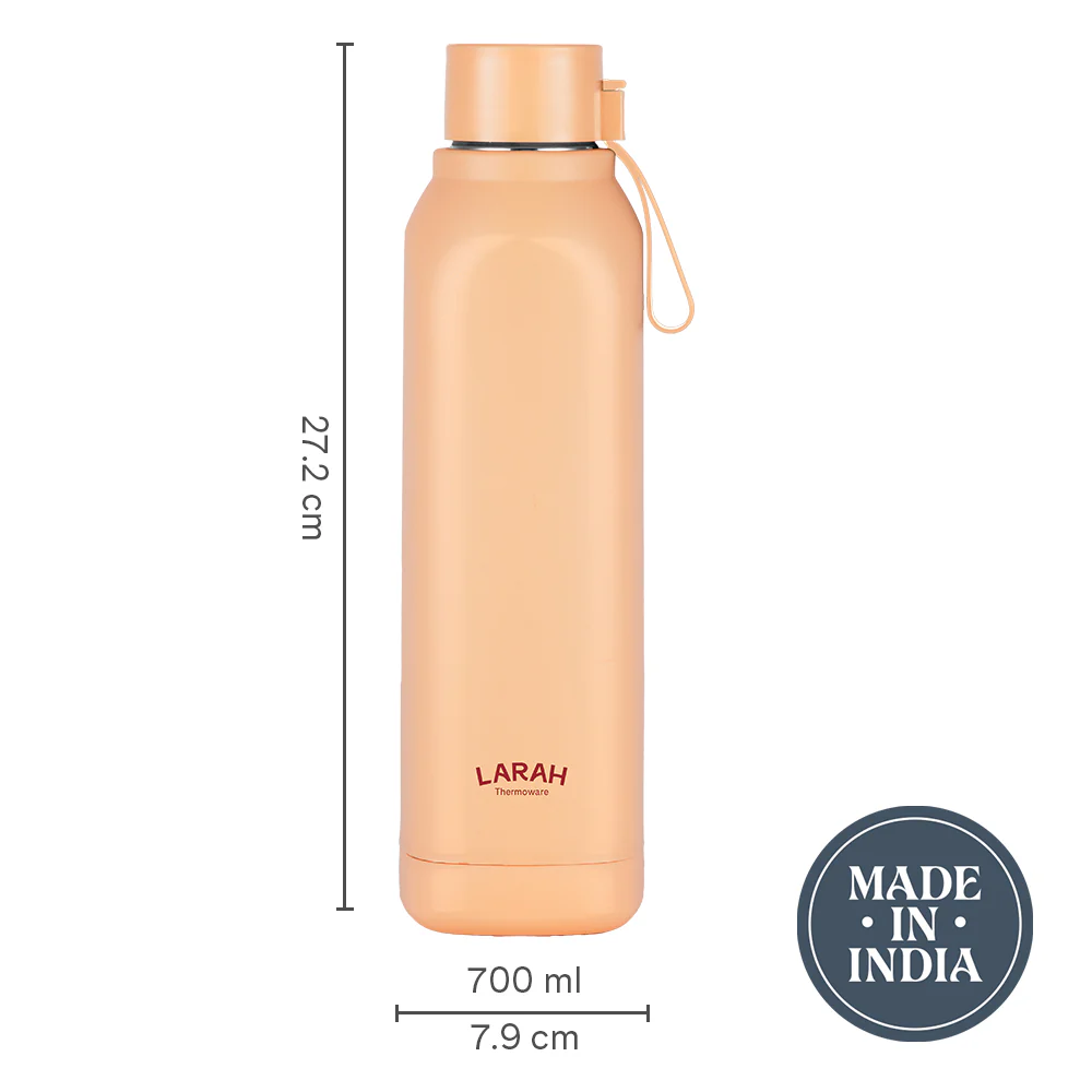 Larah Cube Square PU Thermoware Bottle, Gold - Image 3