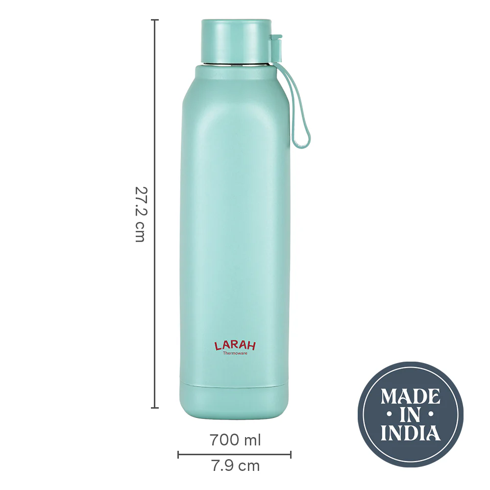 Larah Cube Square PU Thermoware Bottle, Mint - Image 3